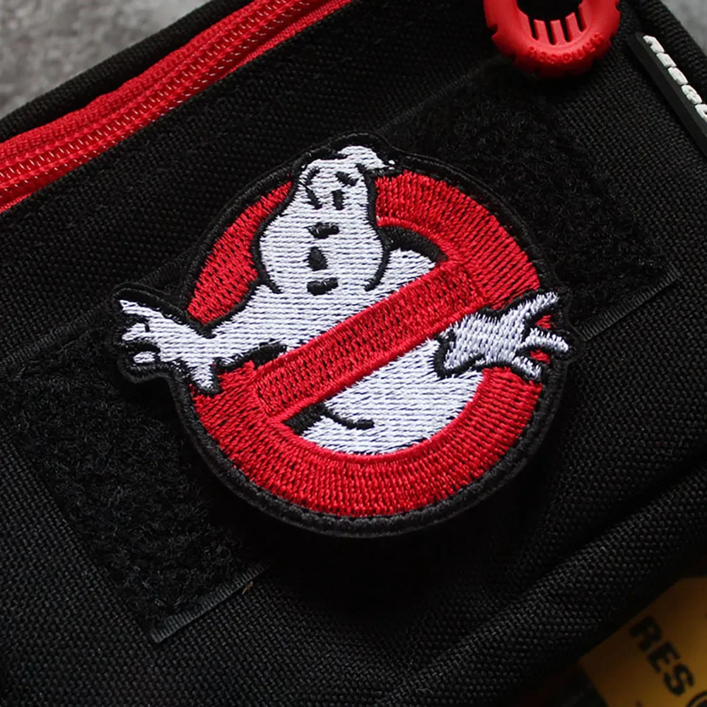 Ghost Busters Embroidered Patches on Cloth Hook&Loop Patch Horror Movie Morale Badge Ghostbuster Emblem Tactical Bag Accessories