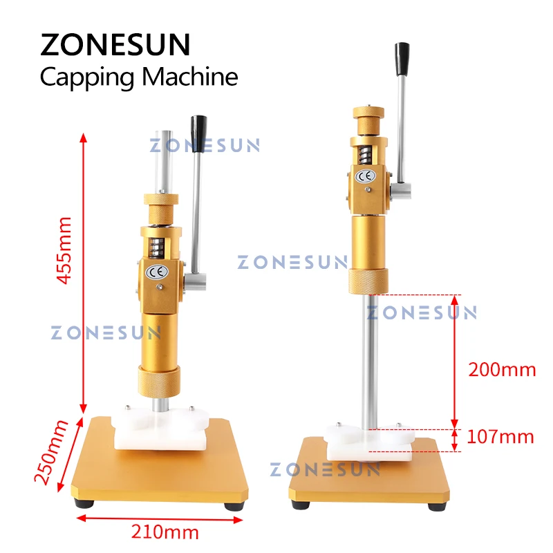 ZONESUN ZS-TYG2 Manual Perfume Bottle Crimping Machine Dual Use For Sprayer Collar Ring Metal Cap Pressing Capping Machine