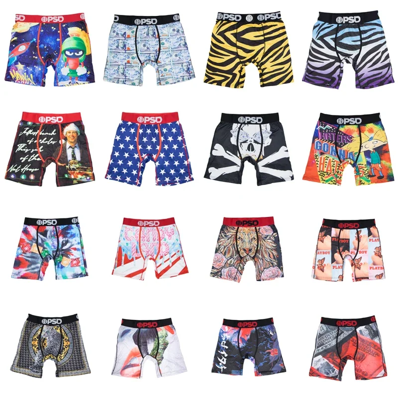 1Pcs Men Underwear Breathable Nylon Men\'s Boxershorts Fashion Printed Mens Underpants Man Panties Sexy Men Trunks Boxer Briefs