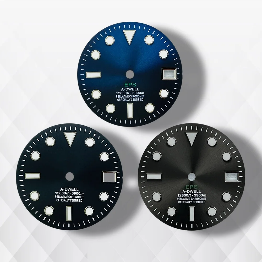 

28.5mm High Quality S Logo SUB Dial NH35 Dial Suitable For NH35/NH36 Movement C3 Green Luminous NH35 Modification Accessories