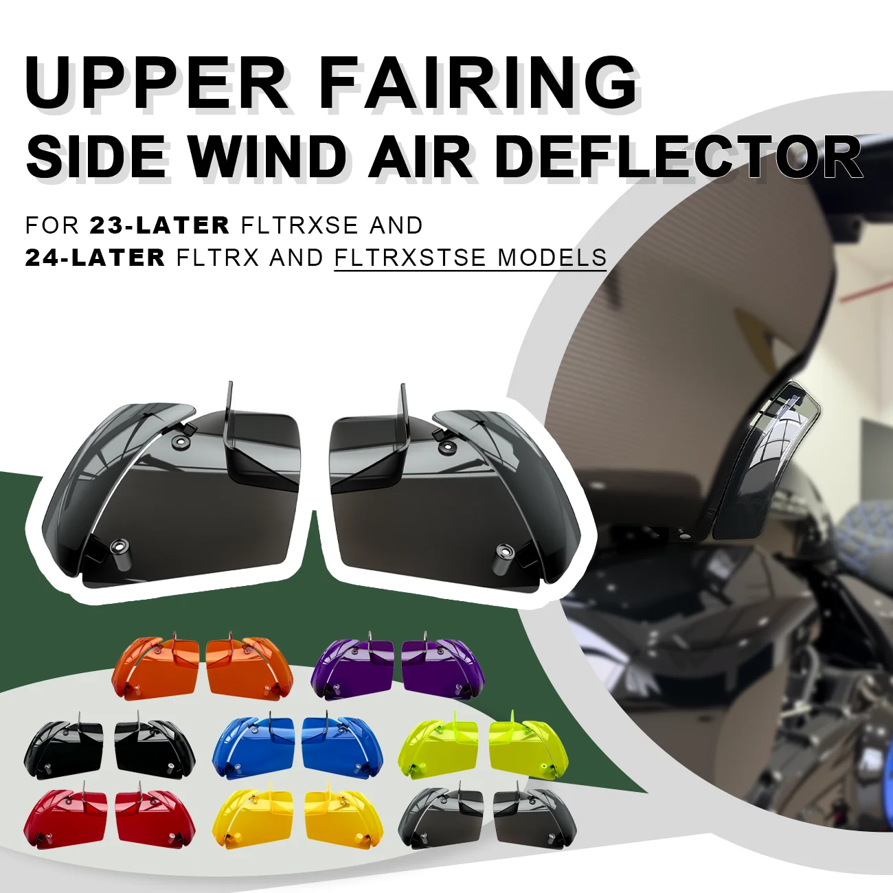 Upper Fairing Colored Side Wind Air Deflector Fit For Harley CVO Road Glide 23-26