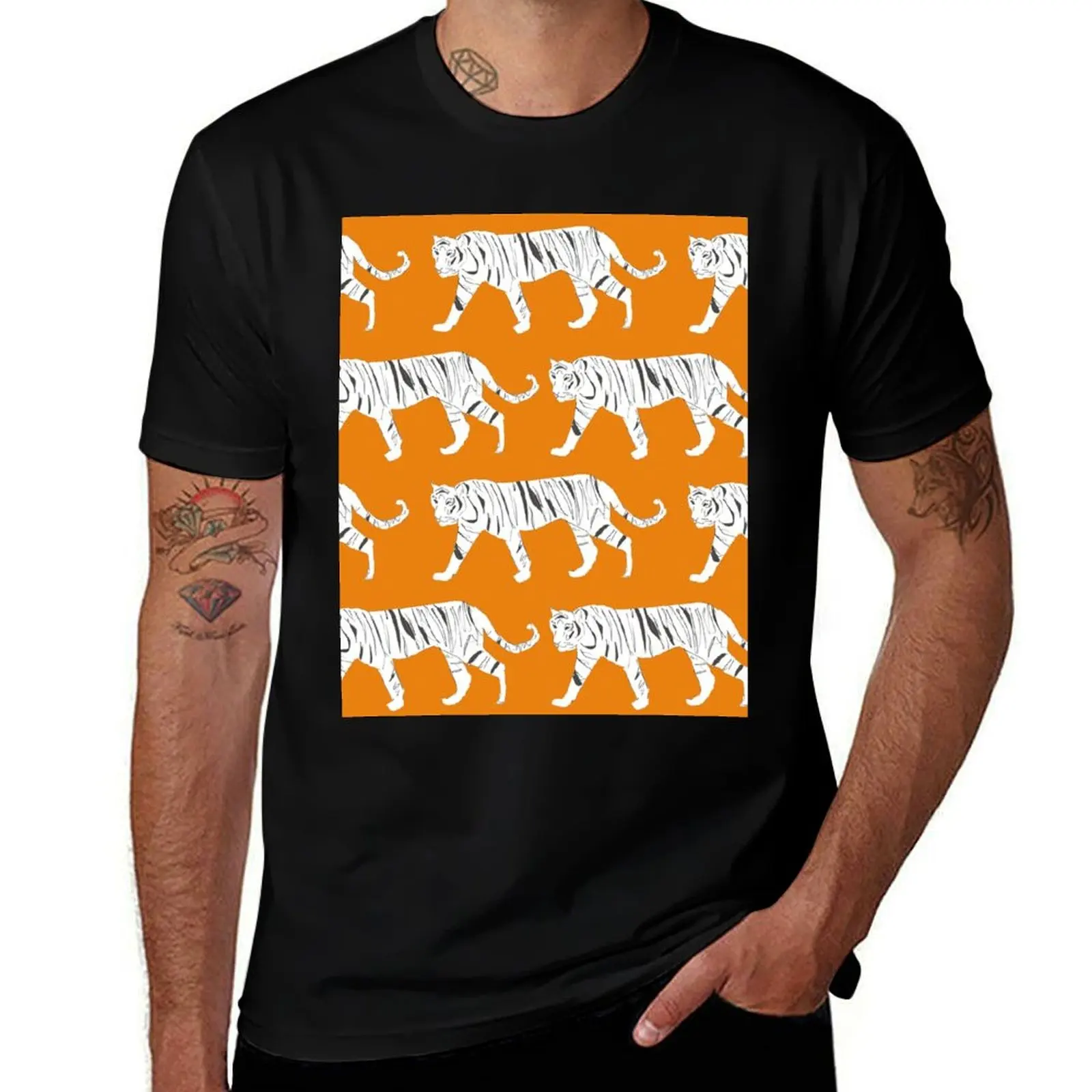 

Tiger Print T-Shirt t shirt man designer funny t shirts cotton