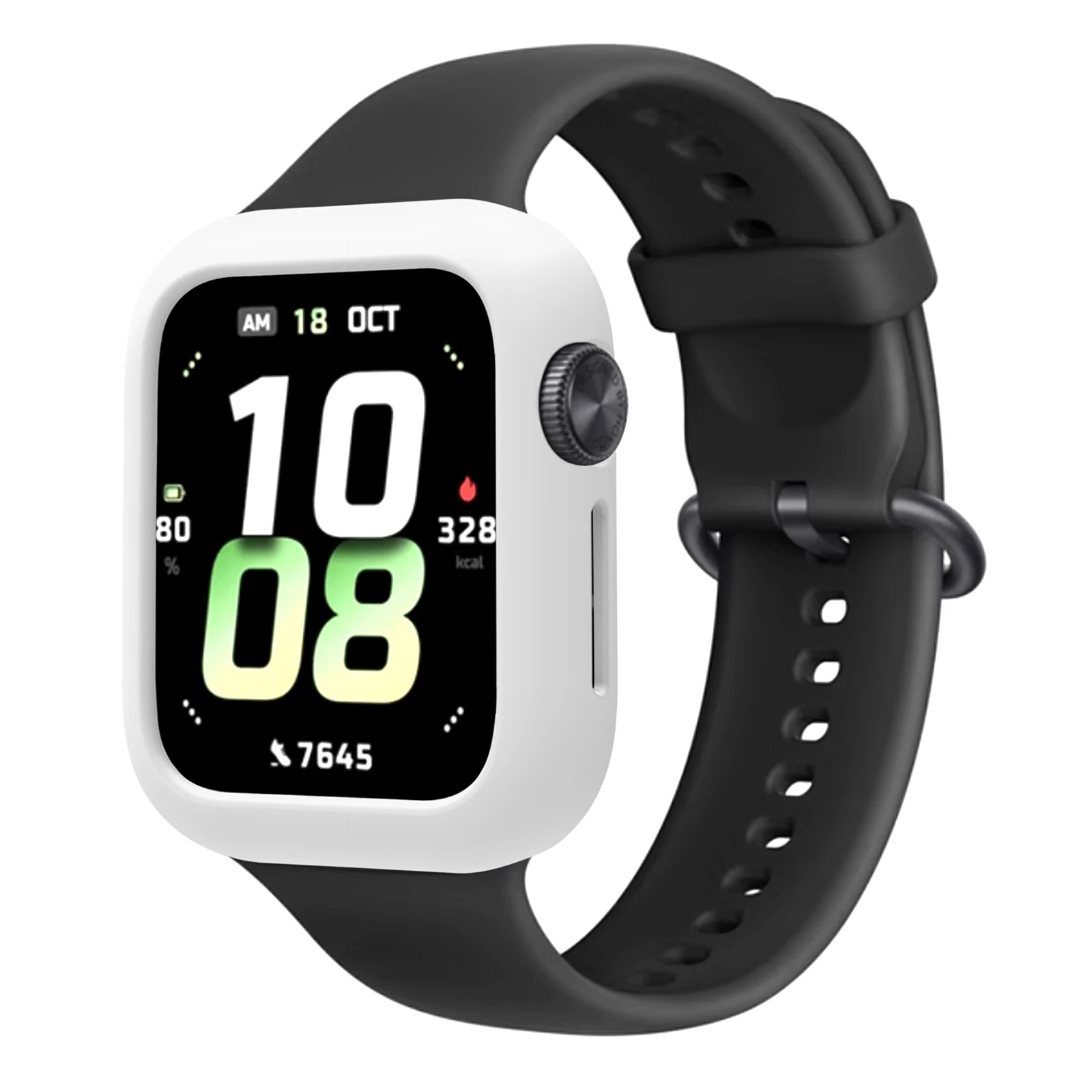 For Honor Band 5 Watch Case Soft Silicone Hollow Watch Frame Cover - White