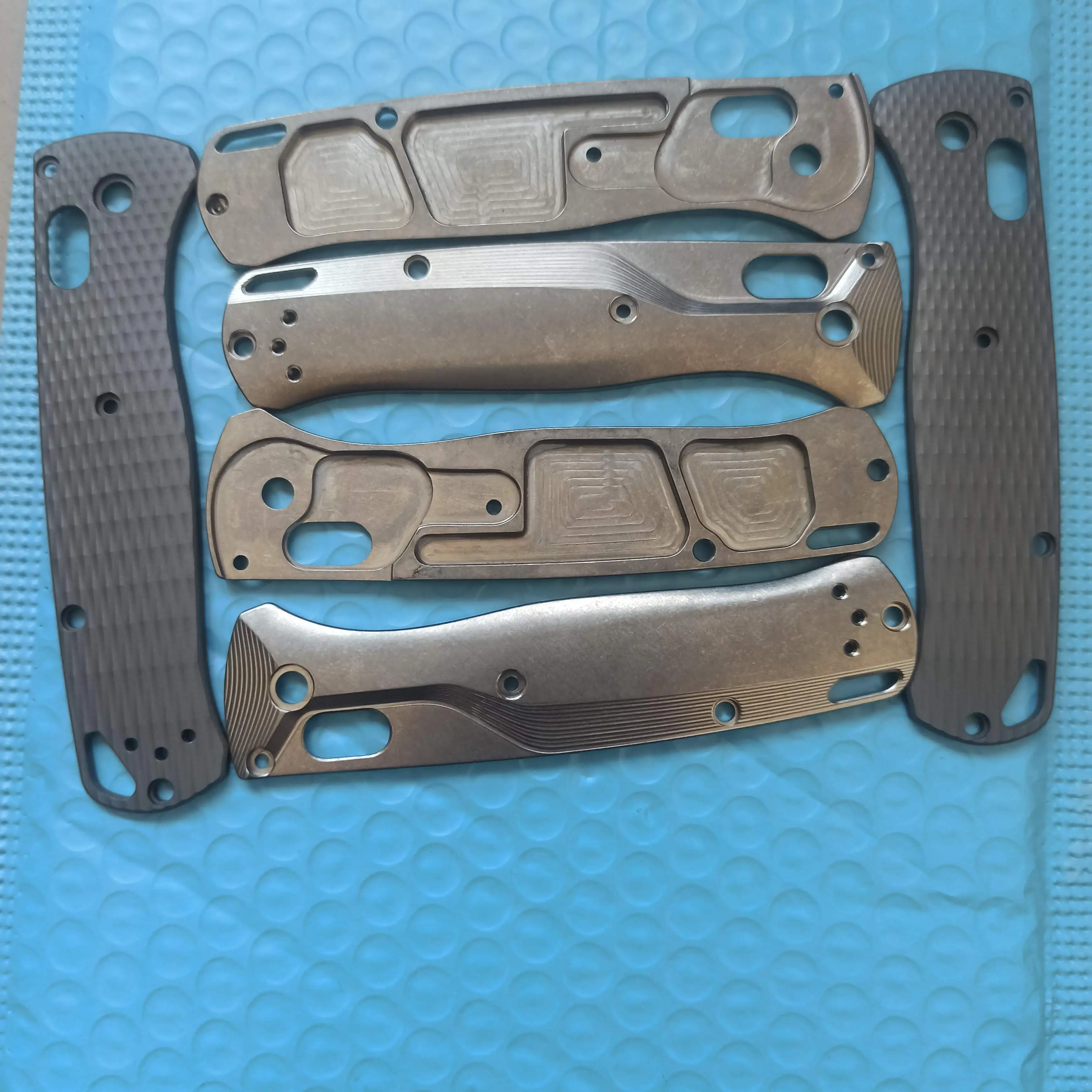 2 Type1 Pair Custom Made Titanium Alloy Grip Handle, Scales for Benchmade Bugout 535 Knives