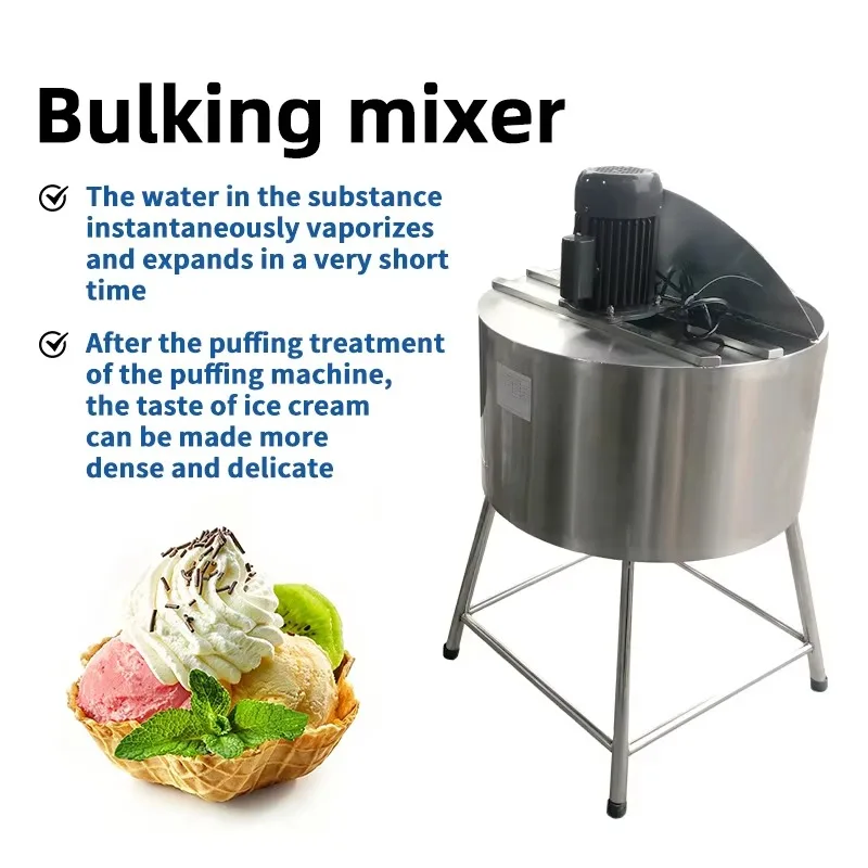 Commercial Ice Cream Puffing Blending Machine High Speed Rotation Ice Cream Powder Water Bulking Mixer Equipment