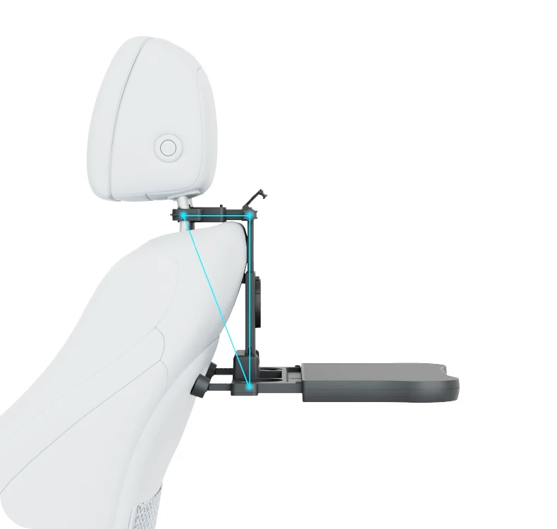 Erweiterbarer Auto-Rücksitz-Schreibtisch für Laptop und Esszimmer, mit rutschfester Unterlage und Gerätehalter. Perfekt für Arbeit/Essen – Detail 9