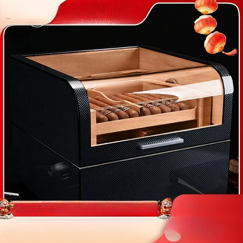 

Humidor, three-layer moisturizing box, cedar wood, large storage cigarette case.