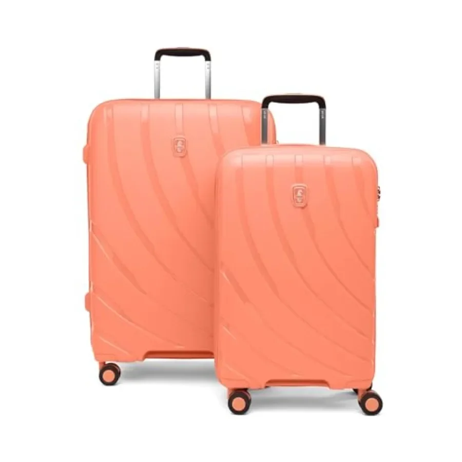 2-Piece Luggage Set for Travel: ABS Hardside Expandable Spinners in Black with 360 Wheels and TSA Lock