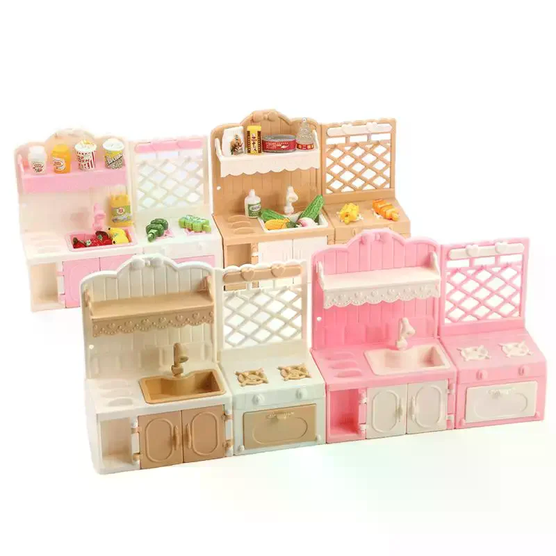 

1/12 Dollhouse Simulation Kitchen Display Cabinets Model Dollhouse Miniature Kitchen Furniture Decoration Pretend Play Toys