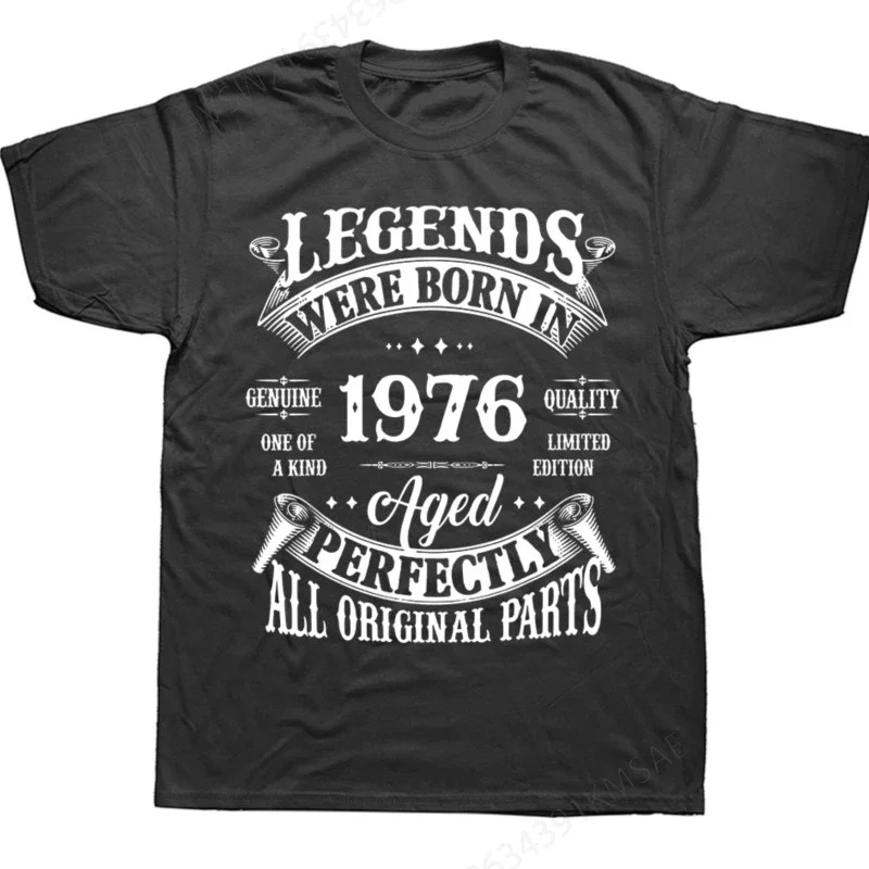 48th Birthday Vintage Legends Born In 1976 48 Years Old T Shirt Streetwear Short Sleeve Gifts Summer Style T-shirt Mens Clothing