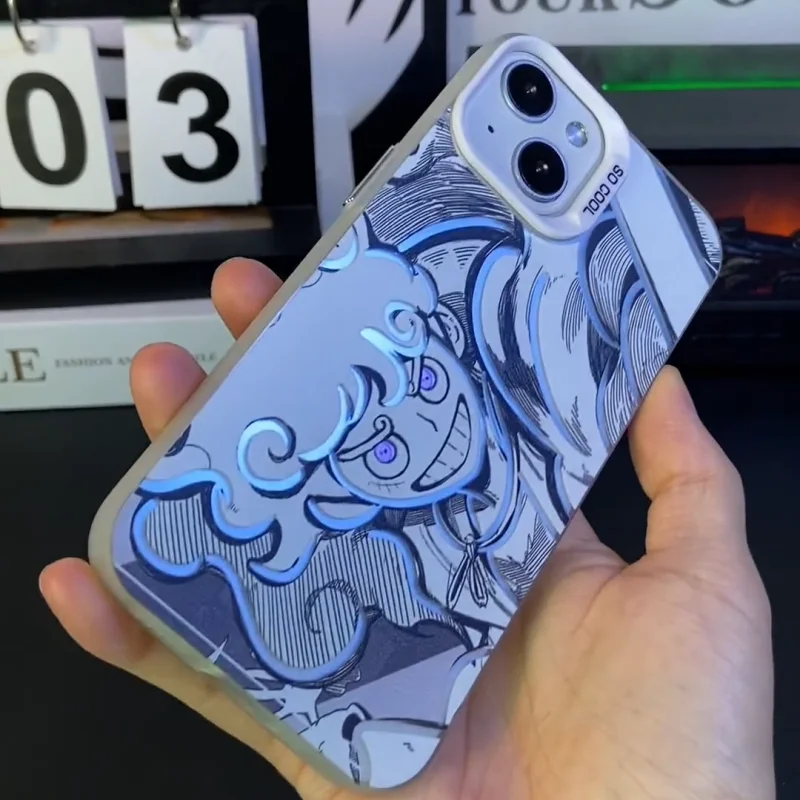 Funda de teléfono 3D de una pieza Monkey D. Luffy para iPhone 17 16 15 14 13 12 11 Pro Max Plus Air mini Gear 5 NIKA ONE PIECE Anime