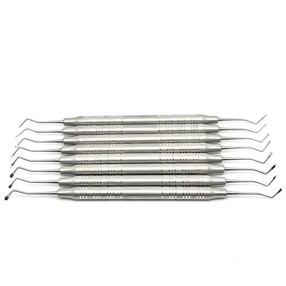 8 قطعة غريسي كوريت طقم الأسنان 0.8-2.2 مللي متر الفولاذ المقاوم للصدأ مقياس اللثة الأسنان الجير مزيل أدوات طبيب الأسنان #3