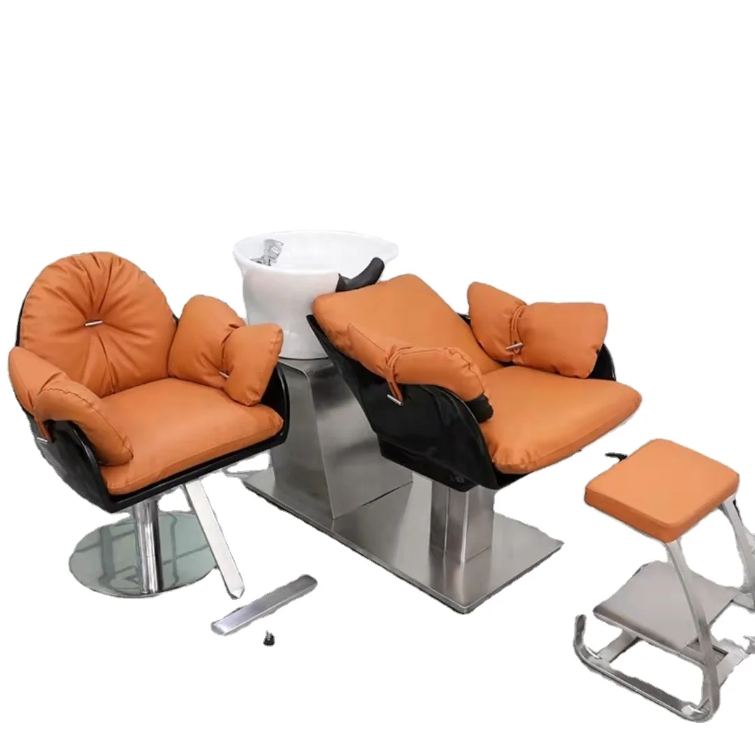 

* Shampoo Chairs Bowls Wash Unit Portable Backwash Salon Sinks Modern Synthetic Leather