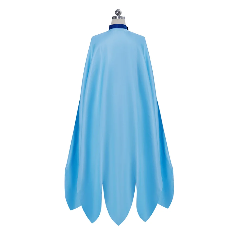 She-Ra Frosta Cosplay Costume Women Sexy Blue Tube Mini Dress with Cape Halloween Carnival Party Superhero Roleplay Outfits