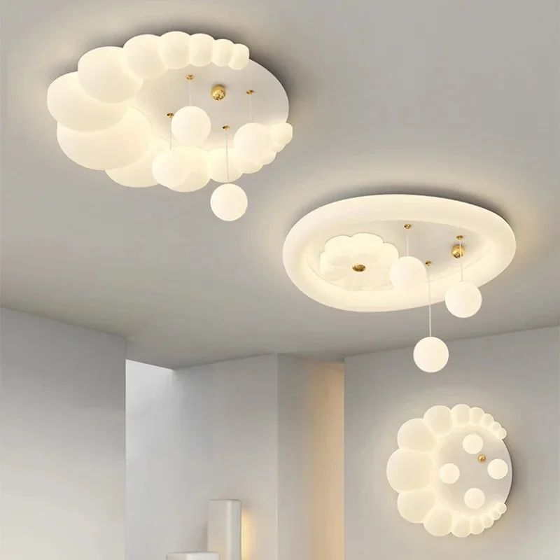 

Warm Romantic Children's Room Ceiling Lights LED White Cloud Bubble Light Simple Modern Boy Girl Bedroom Baby Room Ceiling Lamps