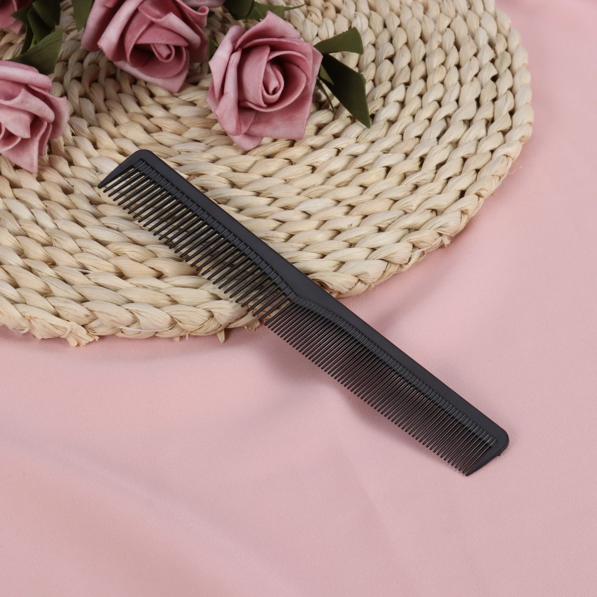 

5Pcs Anti-Static Plastic Double Side Hair Combs for Salons Hotels Unbreakable Black Hair Comb Double Side Haircut Comb