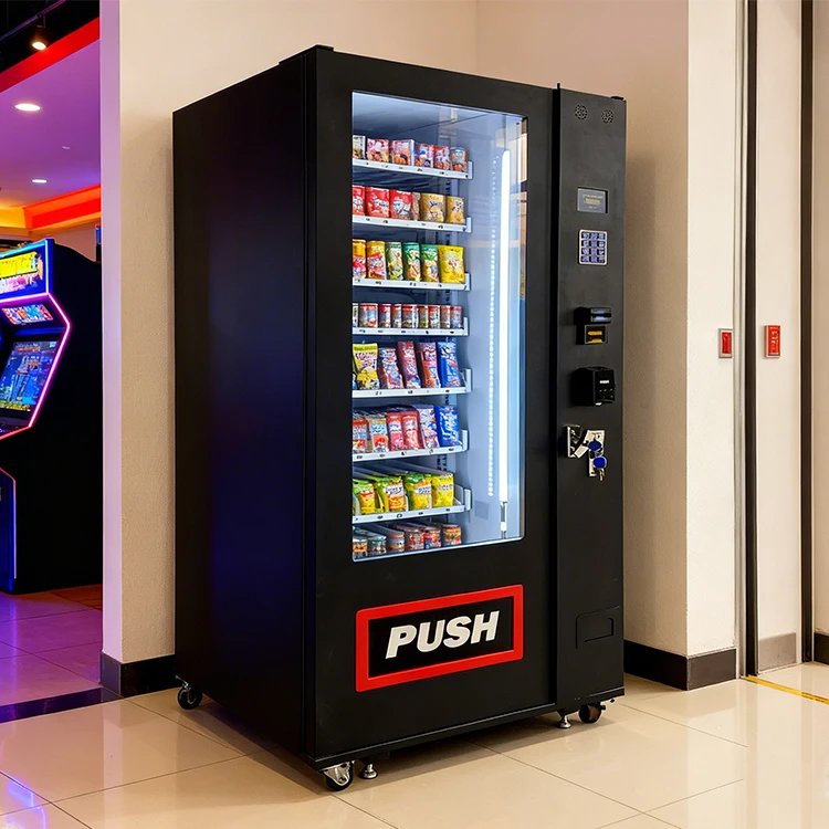 Snack and Drink Vending Machine, Intelligent Modern Big Fridge Cooling Combo Vending Machine Coin Operated Customized