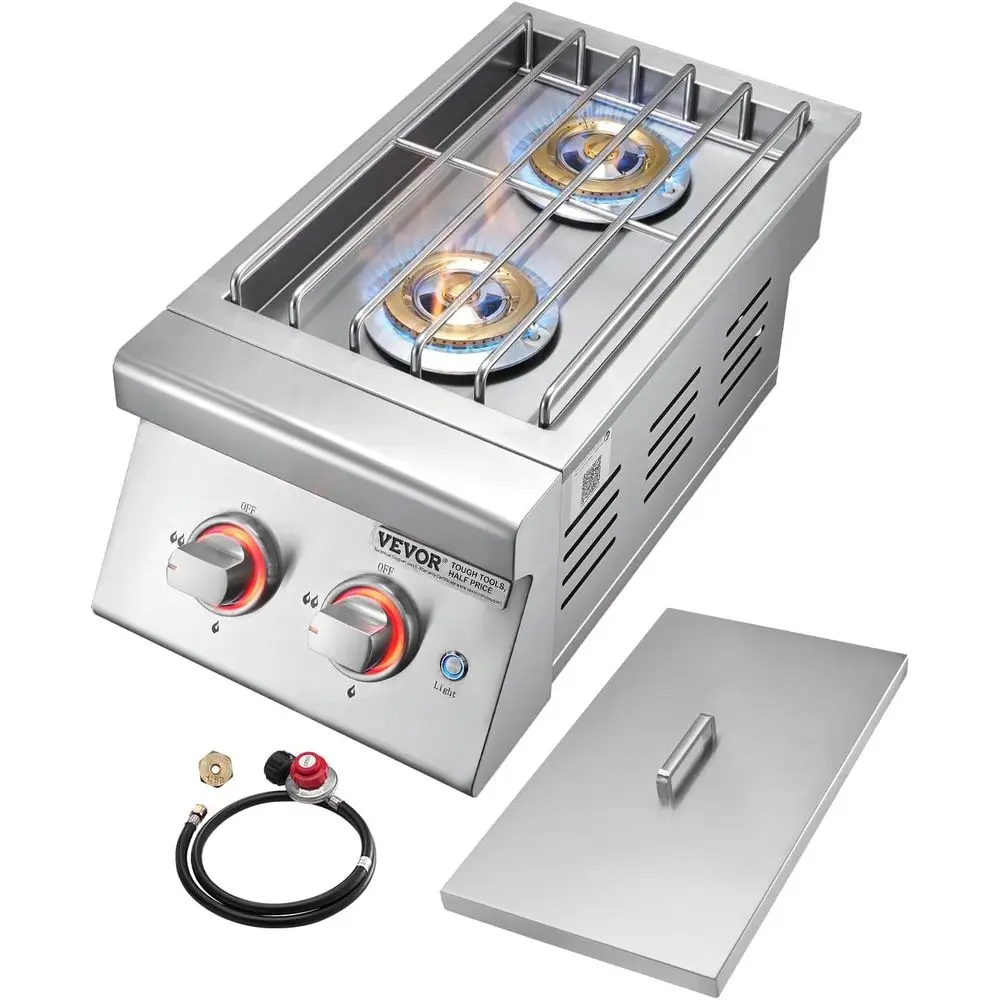 

Кухня для улицы с возможностью трансформации: 17 000 BTU, двойные газовые горелки из нержавеющей стали с LED-подсветкой