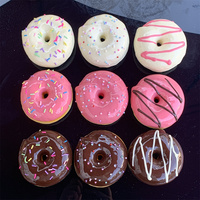 Soft Food Simulation Normal Elasticity Bagel Bread Fake Donuts Shop Toy Gift Wall DIY Pink Decoration Party Needle Candy Home