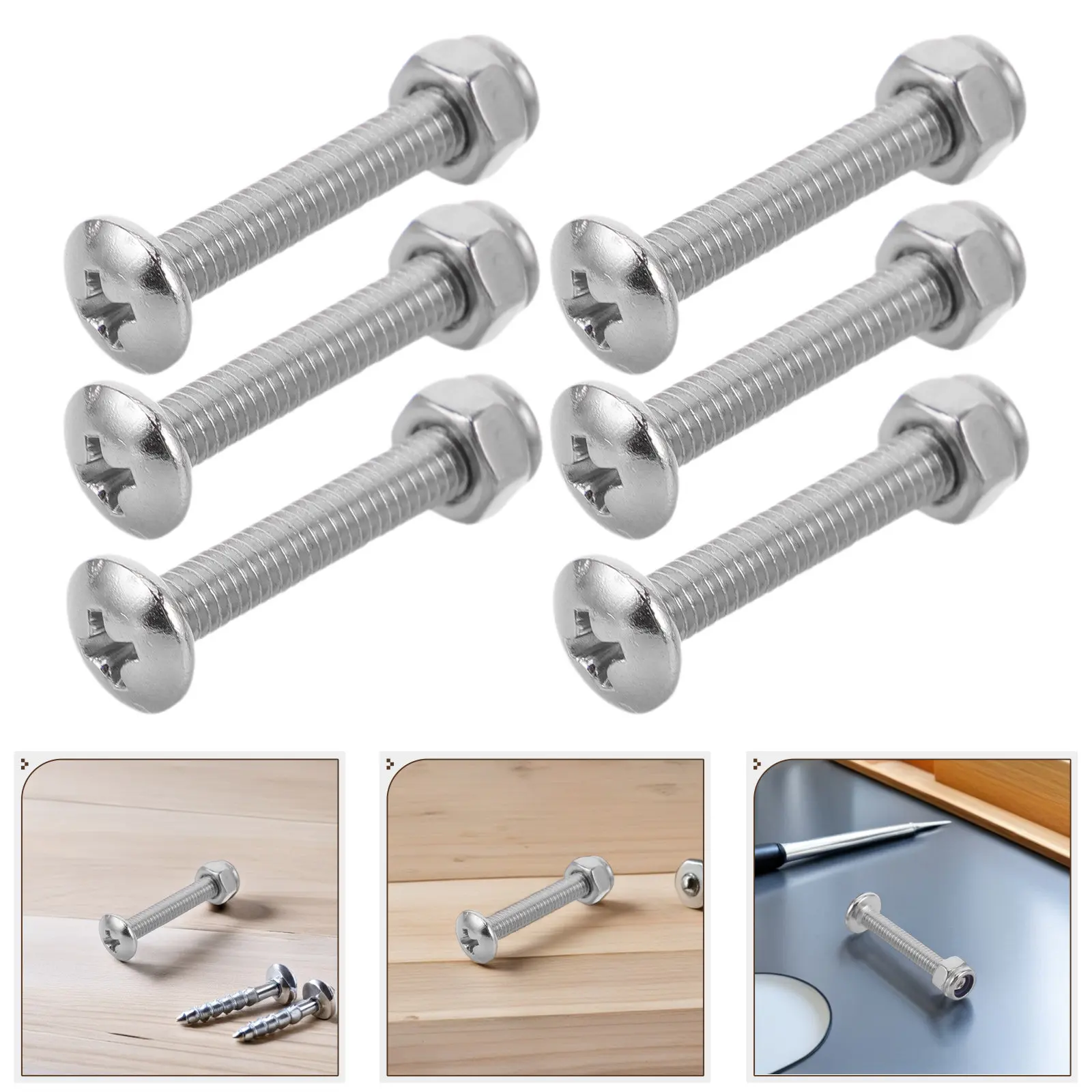 

12Sets Foosball Table Replacement Screws M4x25mm Sturdy Metal Nuts Bolts Kit for Tabletop Football Accessories Furniture Repair