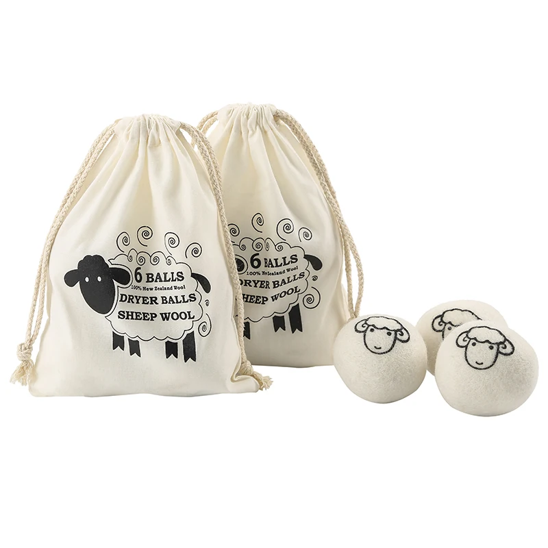 Wool Dryer Balls - Natural Fabric Softener, Reusable, Reduces Clothing Wrinkles and Saves Drying Time, Better Alternative to Pla
