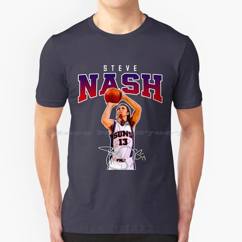 Steve Nash Phoenix Basketball Legend Mvp Signature Vintage Retro 80S 90S Bootleg Rap Style T Shirt 100% Cotton Tee Steve Nash