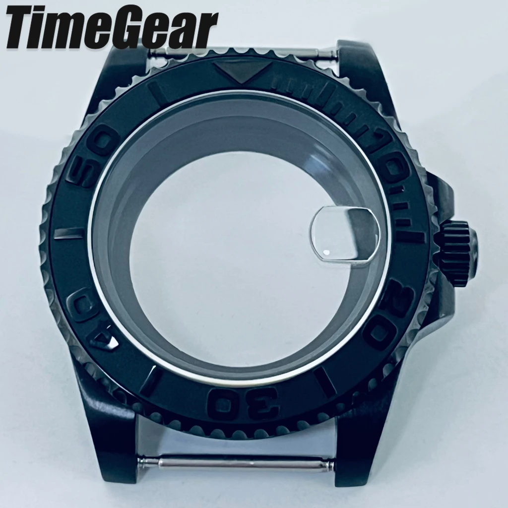 40mm PVD Black Ceramic Insert Sapphire Crystal Watch Case 120 Clicks For NH34 NH35 NH36 NH38 ETA2824 PT5000 Movement