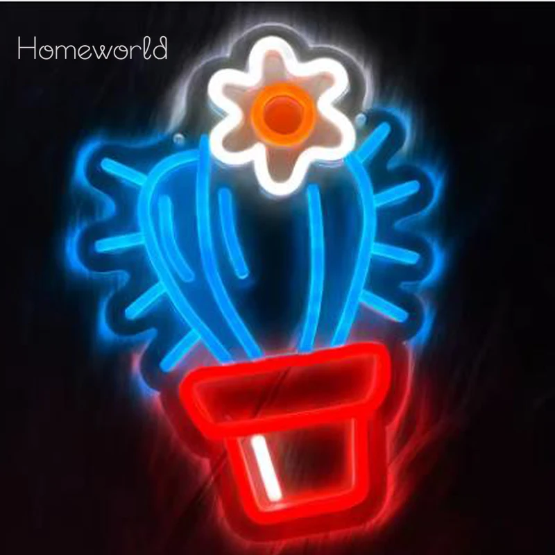 サボテン LED ネオンサイン植物ルーム観葉植物の装飾ネオン美的装飾寝室フラワーショップ誕生日パーティーの装飾