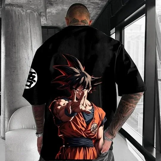 25/26 Latest Hot Summer Anime Fans Dragon Ball One Piece Demon Slayer Naruto 3D Printed Large Trendy Men's Street Men's T-shirt