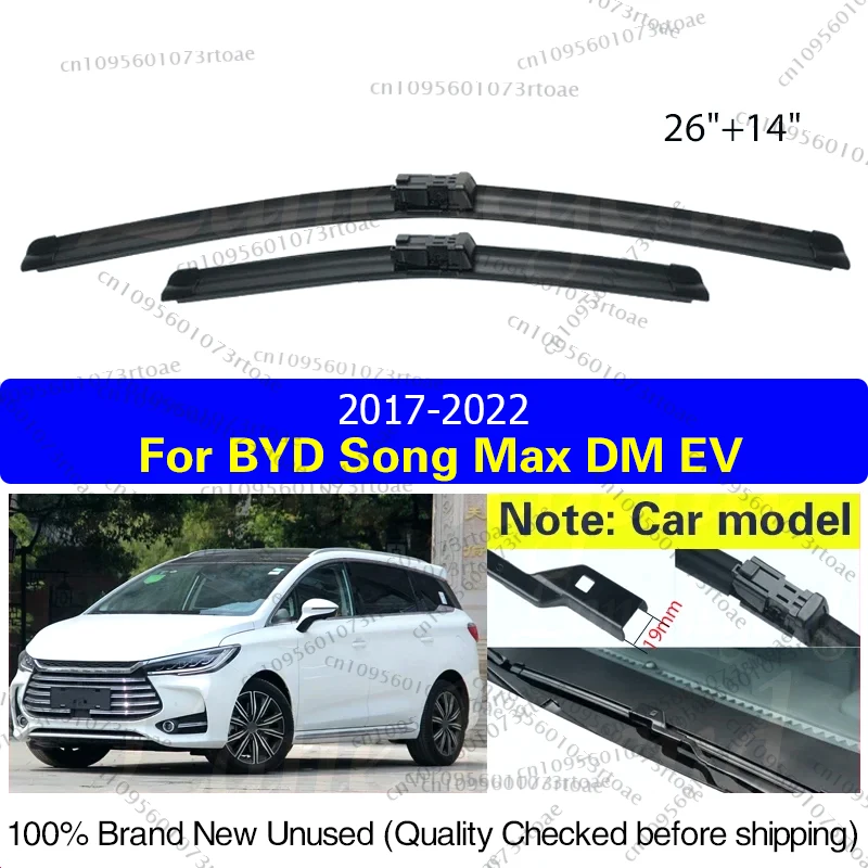 

Car Wiper For BYD Song Max DM EV 2017 - 2022 Front Wiper Blades Soft Rubber Windscreen Auto Windshield 26"+14" Car Accessories