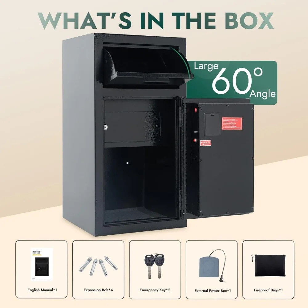Grande cassaforte ignifuga da 4,0 piedi cubi per aziende con slot per contanti e deposito