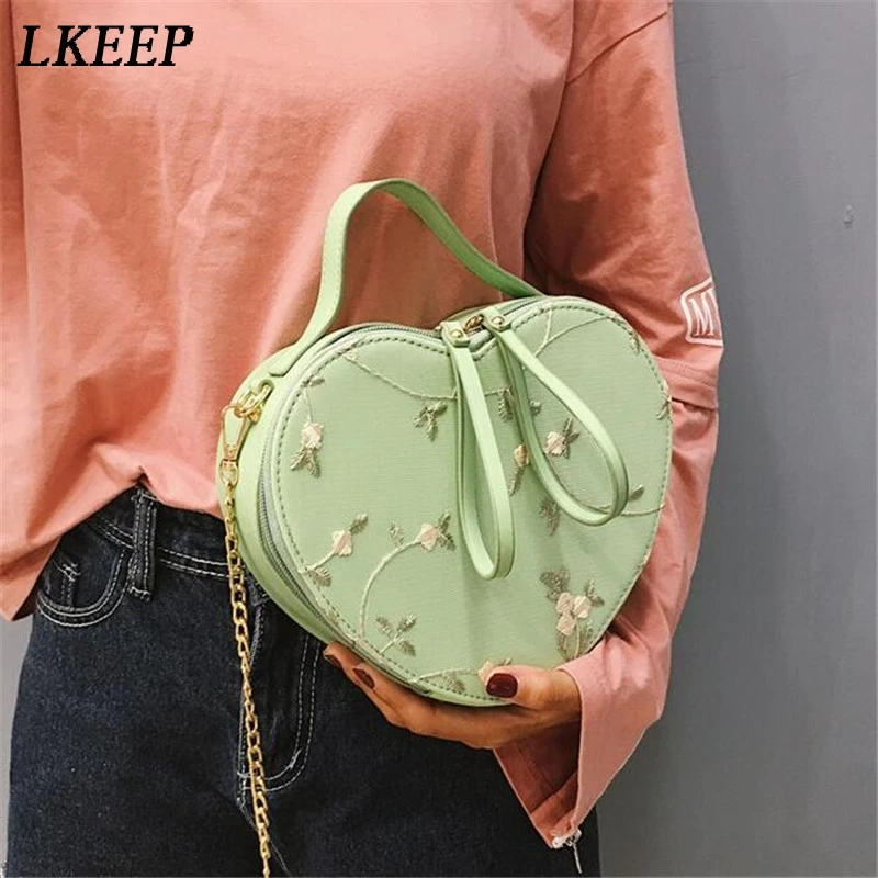 Embroidered Lace Flower Flap Bag New Fashion Designer Handbag PU Leather Chain Shoulder Crossbody Bag Women Top-Handle Bag