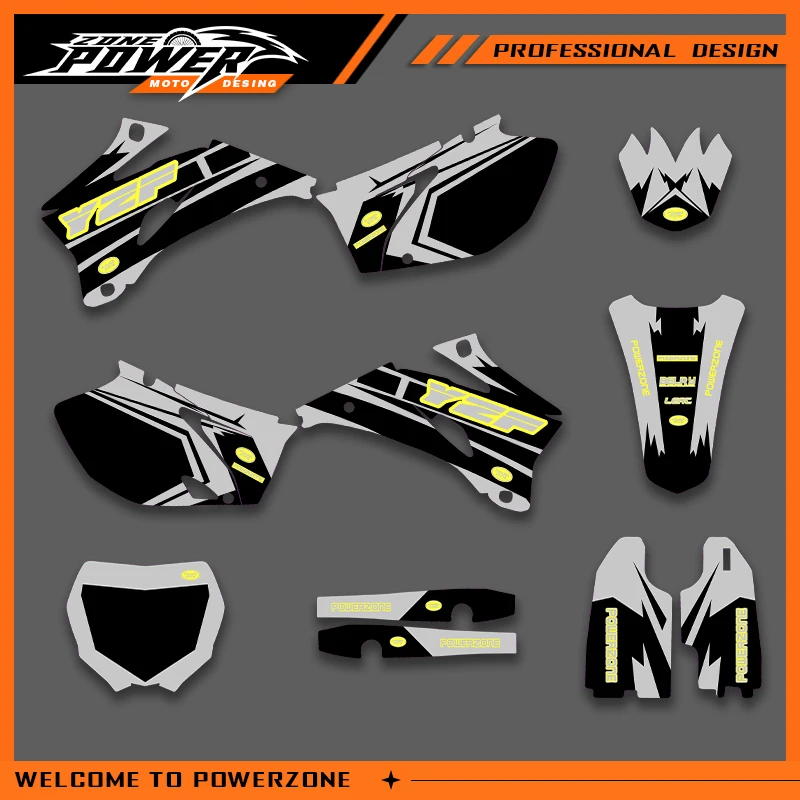 

Графика Powerzone для YAMAHA YZF250 YZF450 2006 2007 2008 2009 YZ250F YZ450F, наклейки, наклейки для мотоцикла, фон на заказ 04