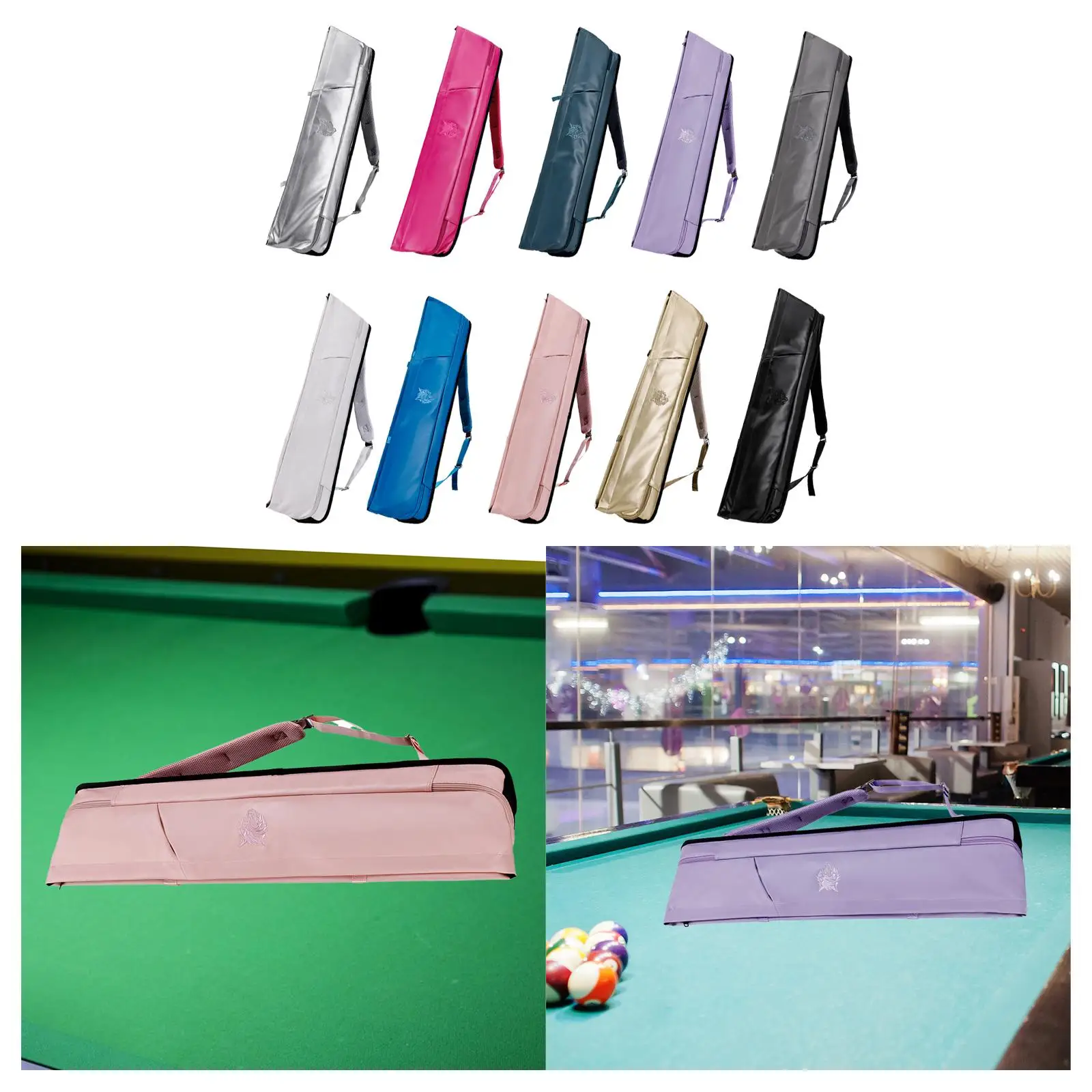 

Cue Stick Carrying Case with Zipper Wear Resistant Comfortable Grip Water Resistant for Billiards Accessories Travel Men Women