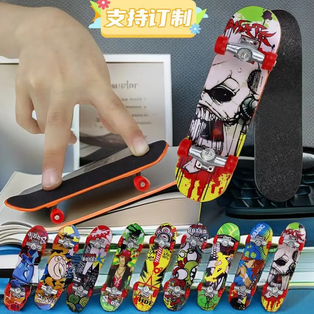 5 stücke Kreative Druck Professionelle kunststoff Finger Skateboard Mini Finger Boards Skate Lkw Finger Skateboard Für Kind Spielzeug H19