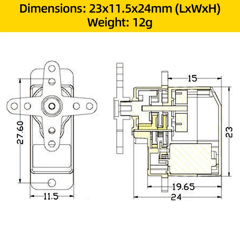 2 قطعة EMAX ES08MA II التناظرية مضاعفات 12 جرام ميتال جير صغير 15T الذراع ل RC سيارة محوري SCX24 ترقيات قارب هليكوبتر طائرة روبوت