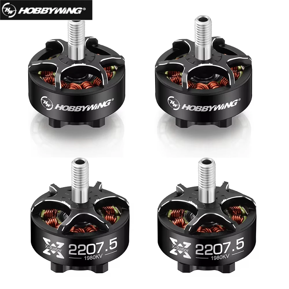 

4pcs Hobbywing XRotor 2207.5 1780KV 1980KV 4~6S Lipo Brushless Motor 5mm Shaft Suitable 5inch Flower Fly Traversing Drone