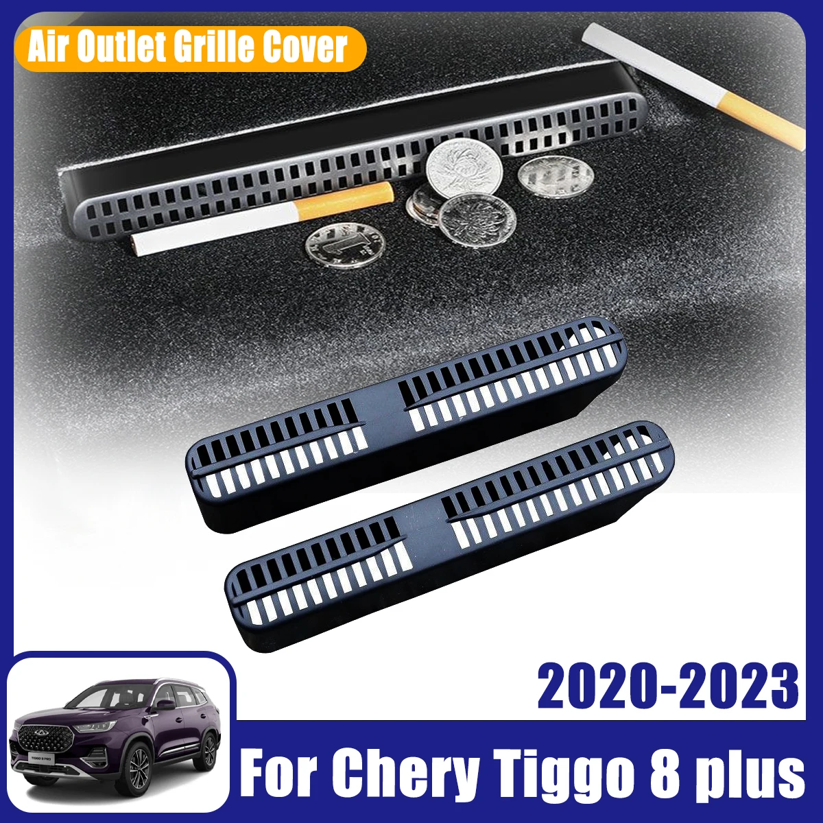 For Chery Tiggo 8 Plus 8 Pro Max 2020-2023 Car Accessories Under-Seat Air Vent Outlet Covers Sticker Protectors Anti Debris Dust