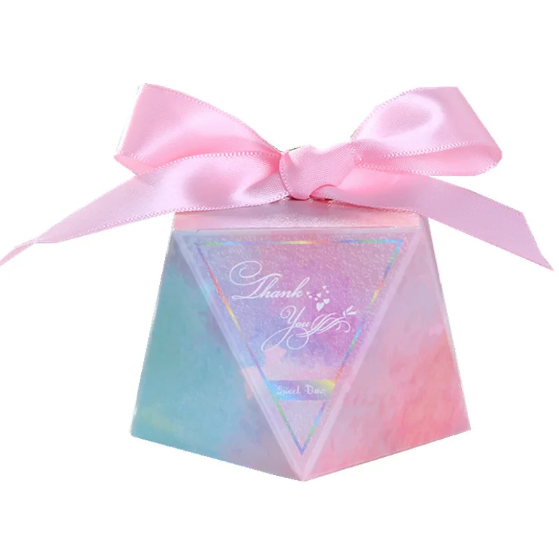 50pcs Wedding Candy Box Creative Diamond Girl Heart Wedding Return Gift Companion Gift Packing Carton Christmas Candy Box