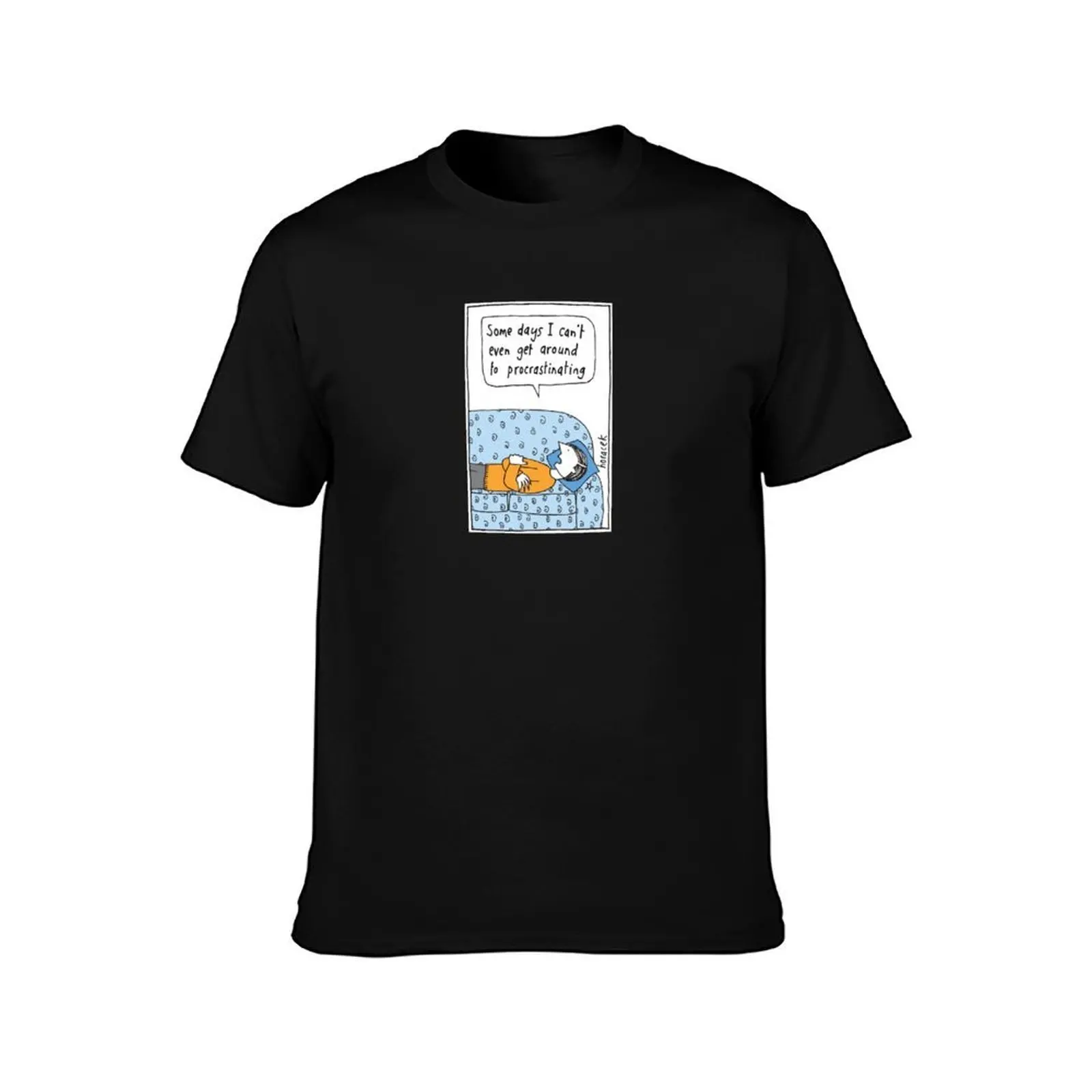 Procrastination T-Shirt, Summer Casual Cotton Tee, Oversized Streetwear Tops, Vintage Graphic Print, Loose Fit Short Sleeve