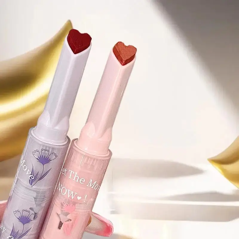 Gege bear Lip Glaze Mirror Glitter Lip Tint Long Lasting Moisturising Love Heart Shape Solid Lipstick Pen Lips Makeup Cosmetic