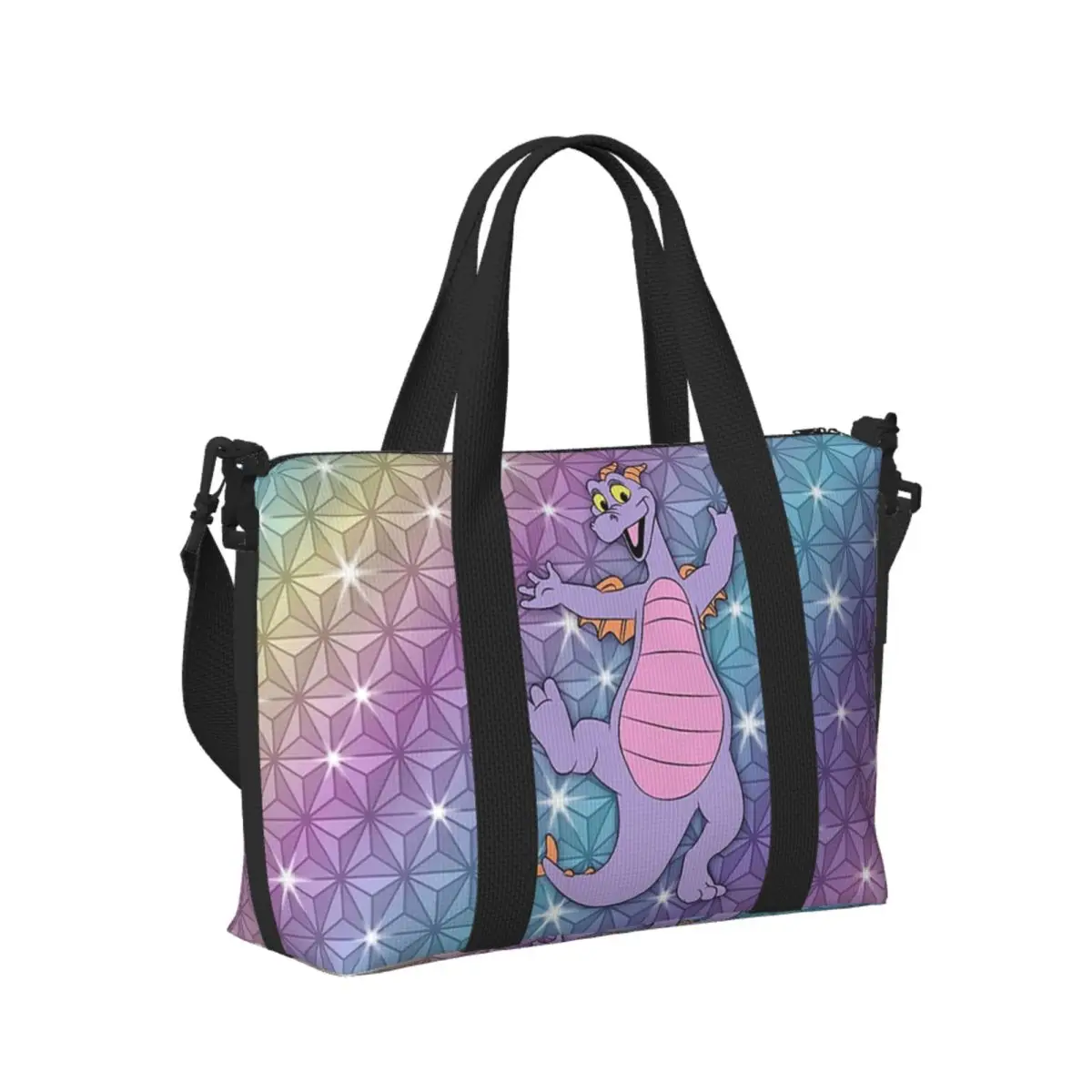 

Изготовленная на заказ сумка Epcot Figment Beacon Of Magic Beach Дорожная сумка Большая вместительная сумка-тоут для тренажерного зала Йога Женская дорожная сумка для покупок