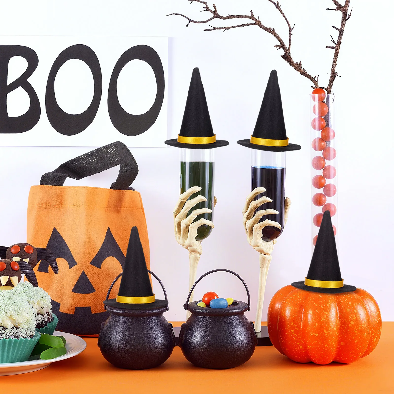 

10Pcs Hats Felt Wine Bottle Covers Halloween Decorations Party Supplies Holiday Decor Hats