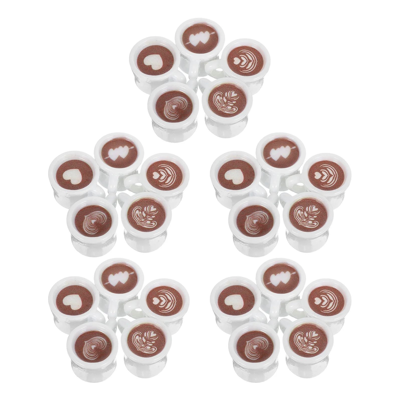 

25Pcs Cartoon Coffee Cup Ornaments Resin Pendant Charms Miniature Accessories for Dollhouse Decor DIY Crafts Coffee Area Decor