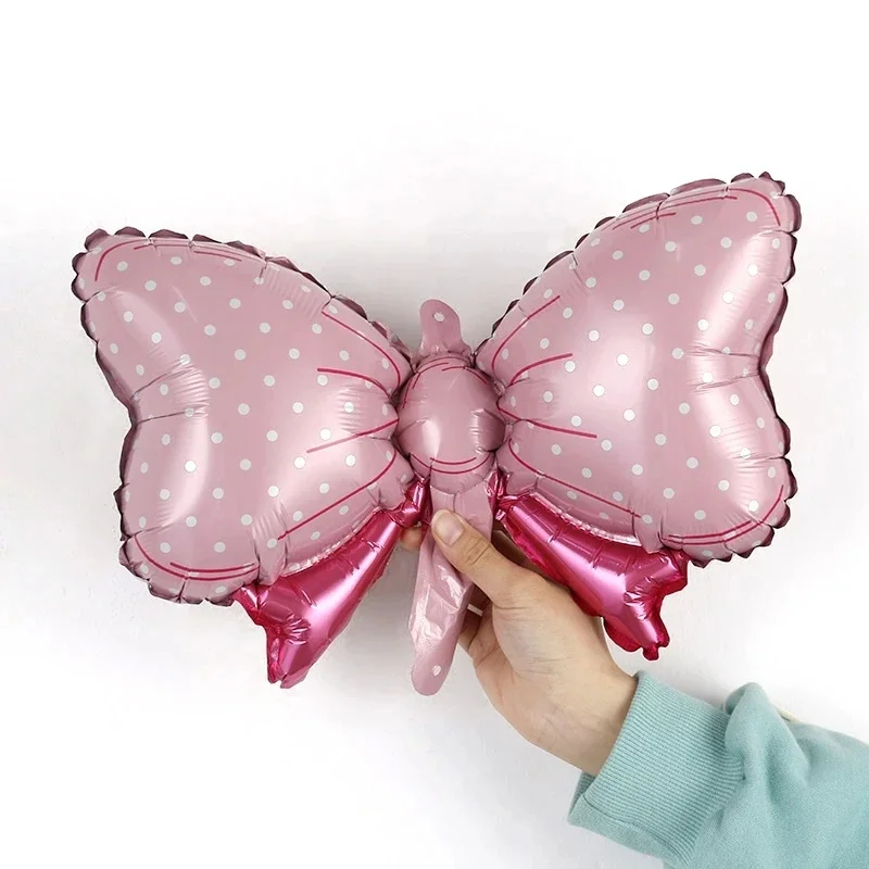 Schleifenballon, Fliege, rosa Ballon, Mini- und große Schleife, Hochzeit, Brautparty, Mädchen-Geburtstagsgeschenk, Ballon in Schleifenform, Folien-Dekoration – Detail 5