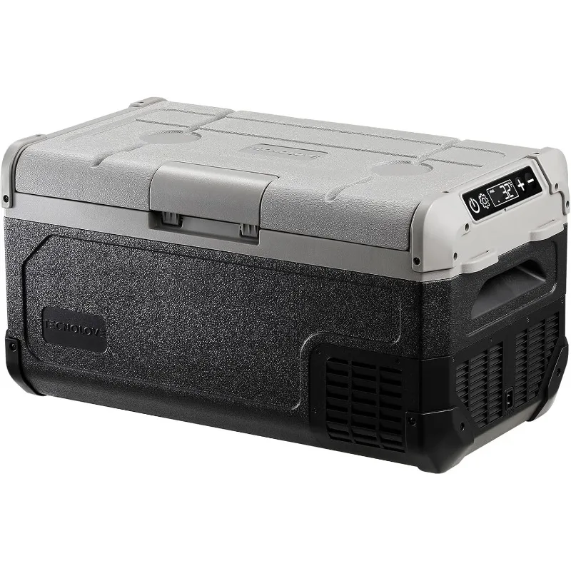 ثلاجة سيارة 12 فولت، ثلاجة فريزر محمولة 32 كيو تي مع مبخر توسيع ضربة، -4 ℉ ~68 ℉   مبرد فريزر تيار متردد 12/24 فولت و120-240 فولت تيار متردد