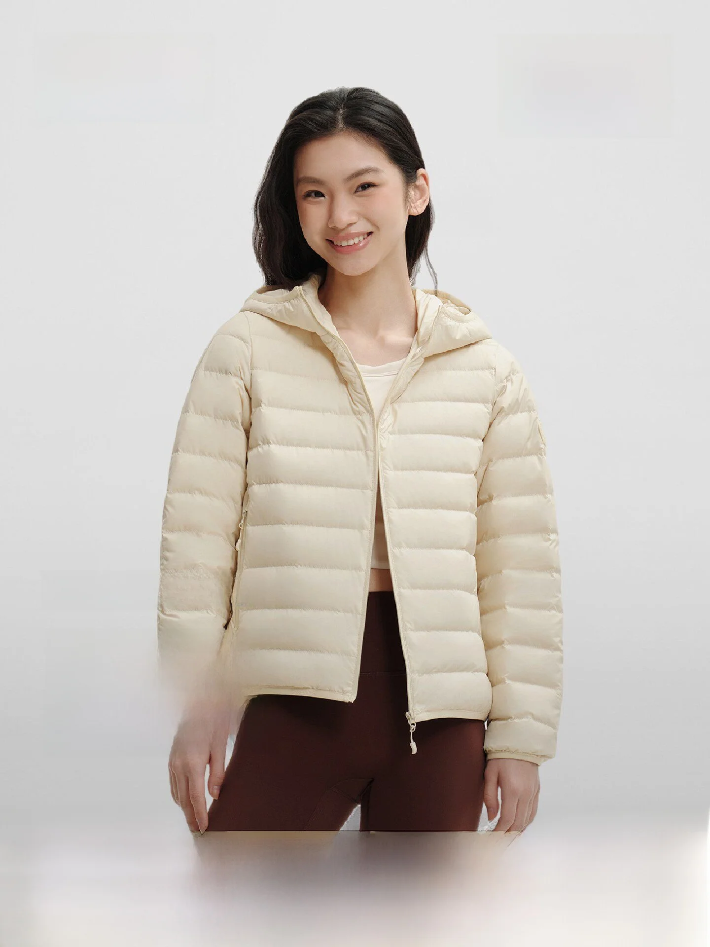 

Bosideng New Women's down Jacket Lightweight Hooded 90 Duck down Three-Proof Non-Quilting Portable Warm Outerwear