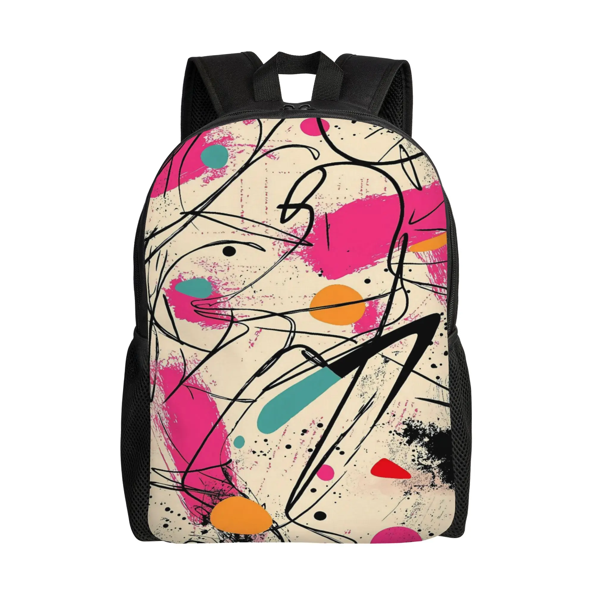 Graffiti Minimal Line Anime Backpack  Youth Polyester Travel Backpacks Pattern Casual School Bags Rucksack