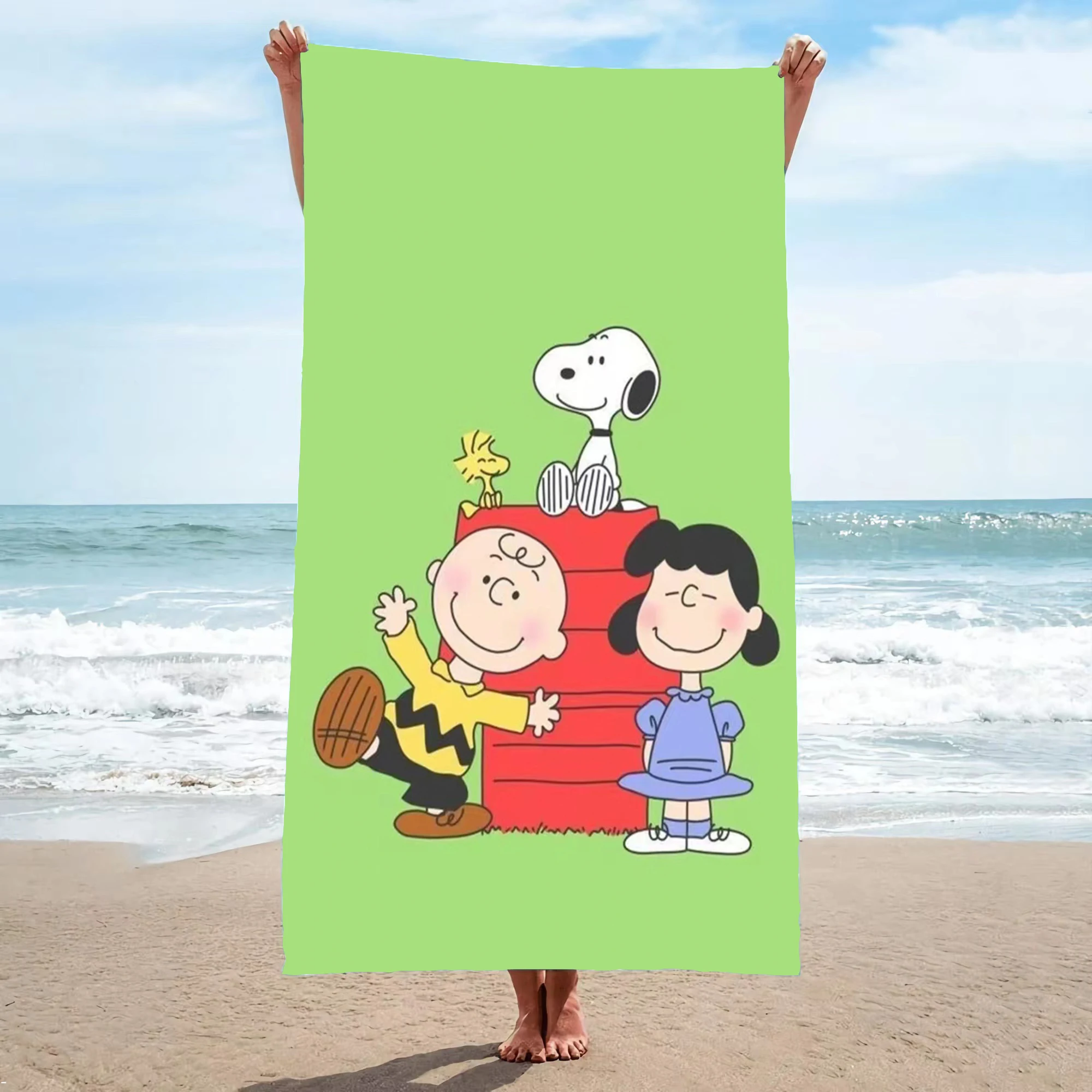 Ręcznik plażowy Snoopy Anime z mikrofibry śliczne Kawaii wystrój pokoju kąpiel dzieci ręczniki do rąk łazienka domowy prysznic prezenty dla dzieci