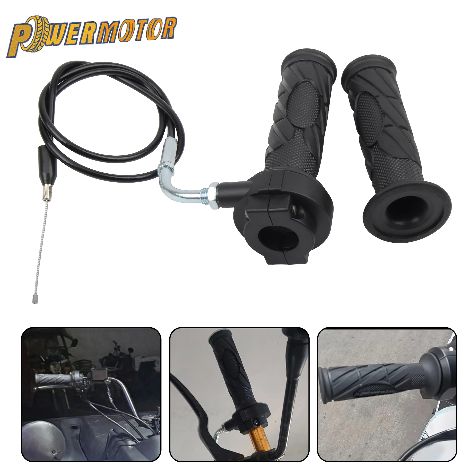 Juego de empuñadura giratoria Universal para acelerador de motocicleta, 22mm, 7/8 ", con Cable de acelerador para ATV, Dirt Bike, Motocross, Scooter GY6, 50cc-150cc